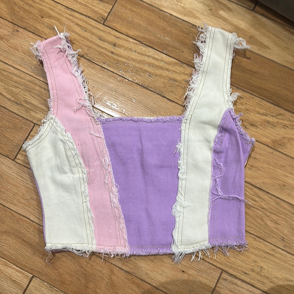 NWT JADED London Pastel Patchwork Corset Top